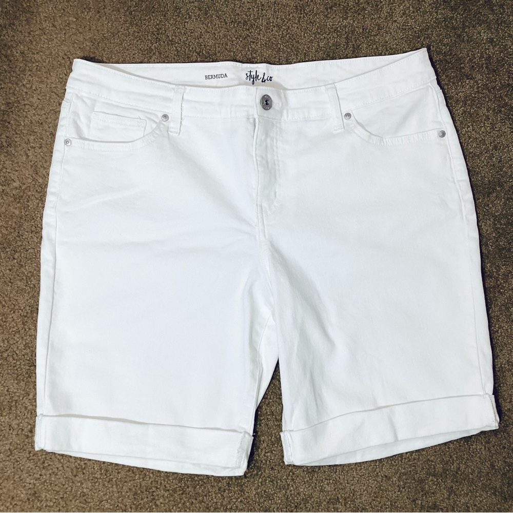 Style & Co. White Bermuda Shorts